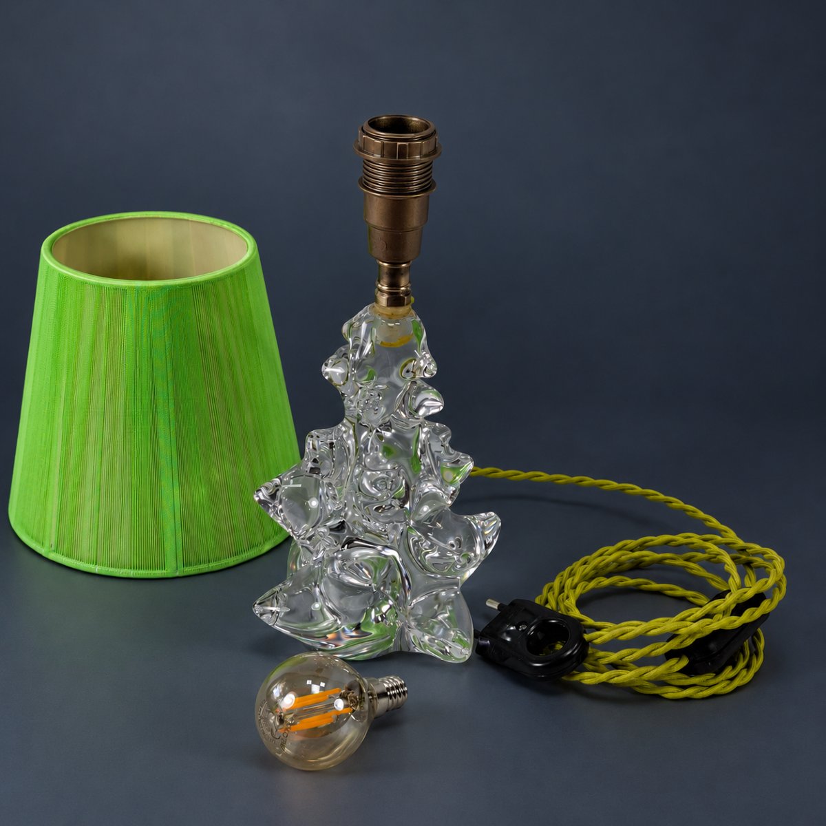 1960s Schneider France Crystal Lamp – Hand-crafted – New Wiring-photo-3