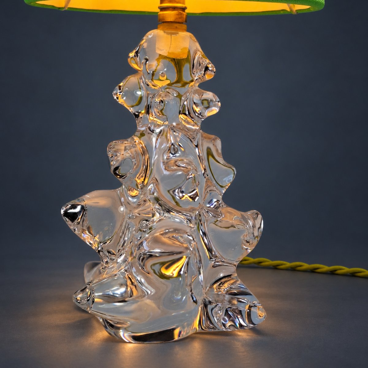 1960s Schneider France Crystal Lamp – Hand-crafted – New Wiring-photo-4