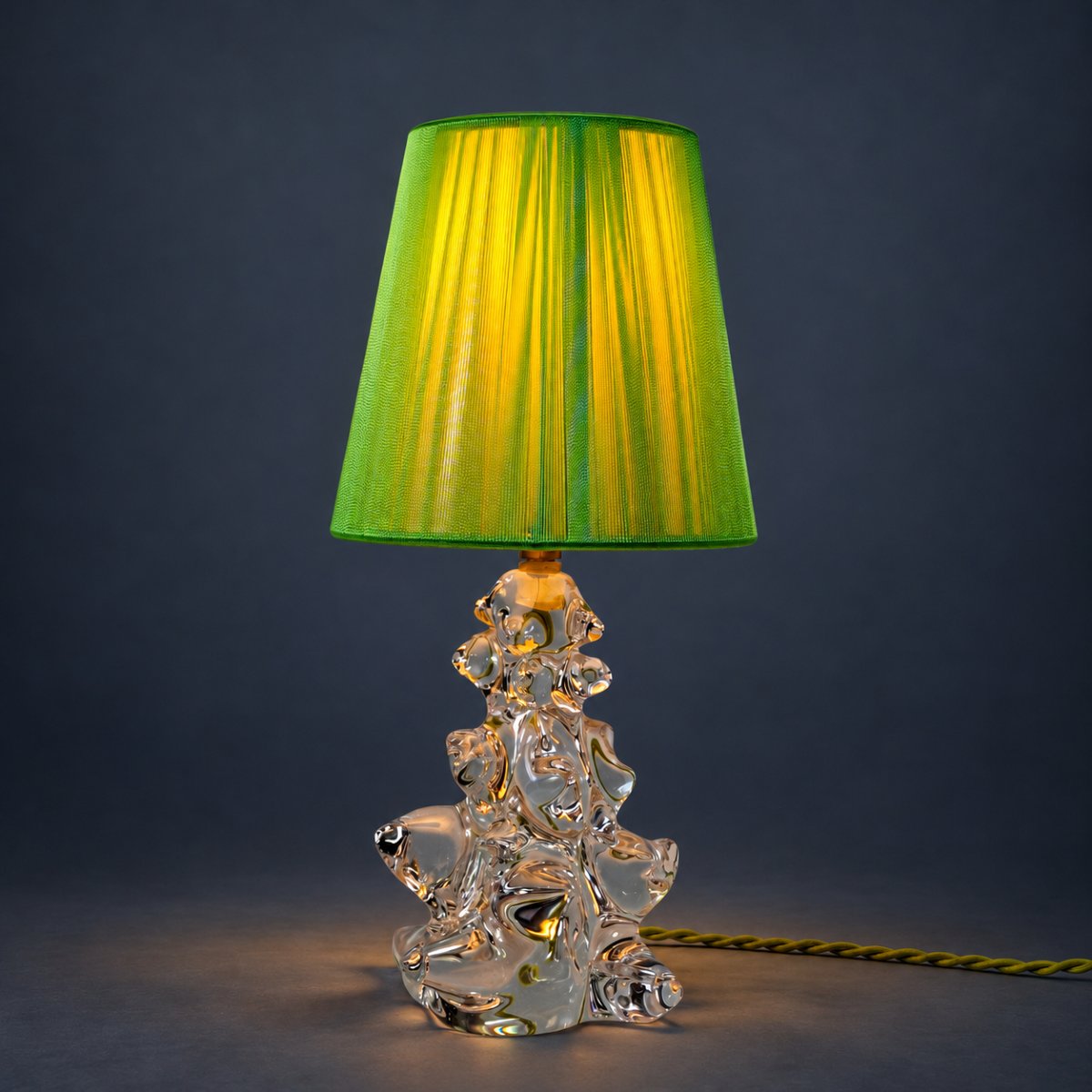1960s Schneider France Crystal Lamp – Hand-crafted – New Wiring