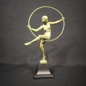 Hoop Dancer – Atelier Leverrier, Signed Briand (marcel Bouraine) Art Deco Sculpture