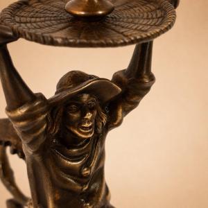 Bougeoir à Main Anthropomorphe En Bronze – Échassier Landais, Gascon – XIXe siècle Napoléon III