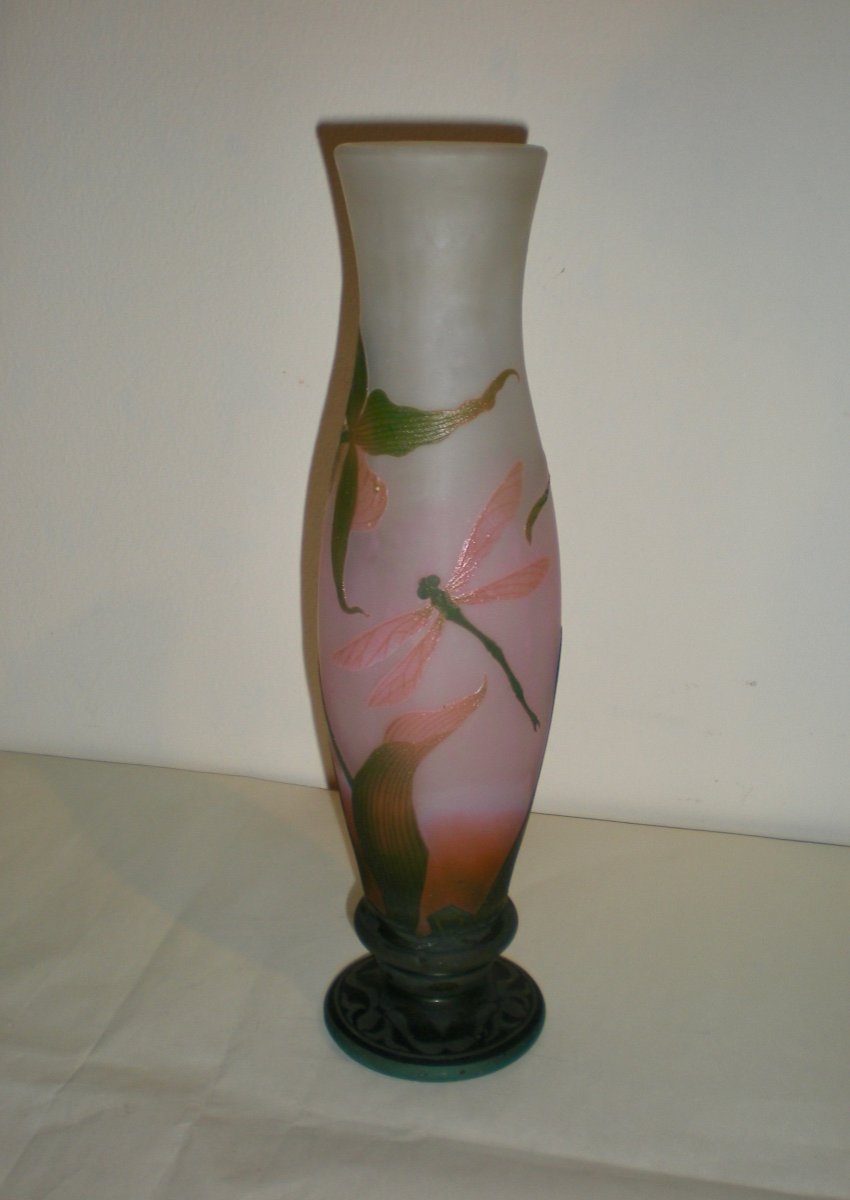 Dragonfly - Art Nouveau Vase Daum Nancy-photo-3