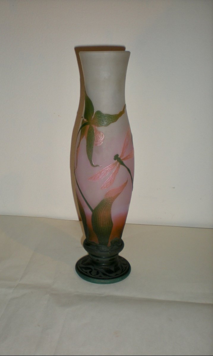 Dragonfly - Art Nouveau Vase Daum Nancy