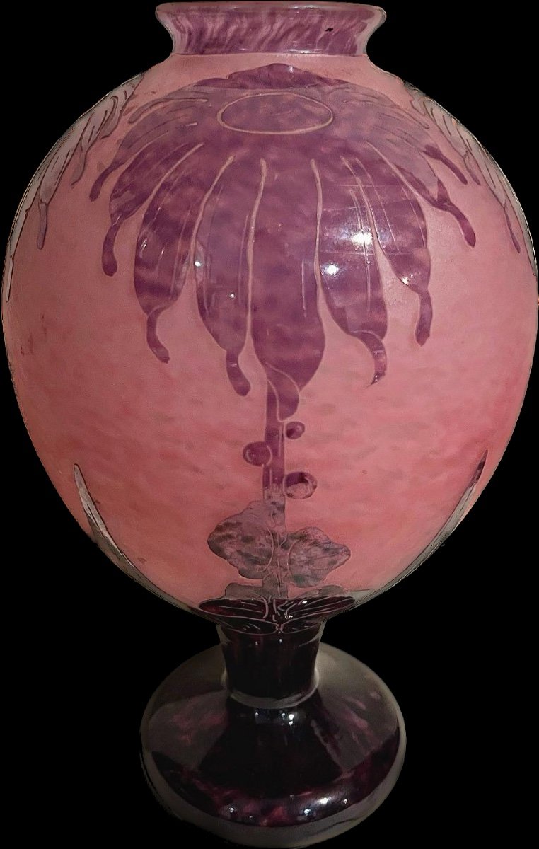 Dahlias - Vase Art Dèco Le Verre Français 
