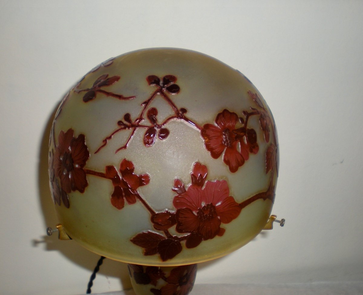 Japanese Cherry - Gallé Art Nouveau Lamp-photo-2