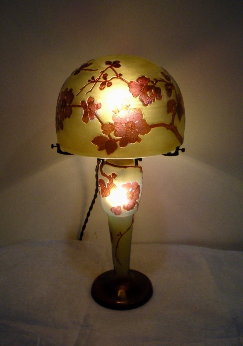 Japanese Cherry - Gallé Art Nouveau Lamp-photo-4