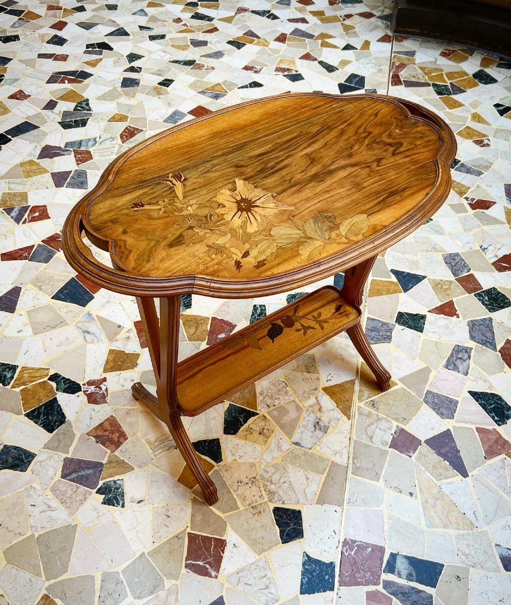 Hibiscus - Table Basse Art Nouveau Gallé -photo-4