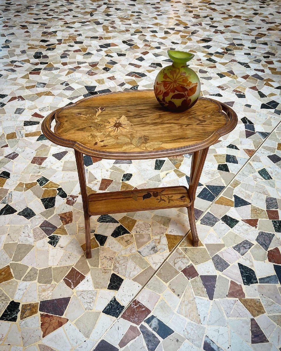 Hibiscus- Art Nouveau Gallè Table 