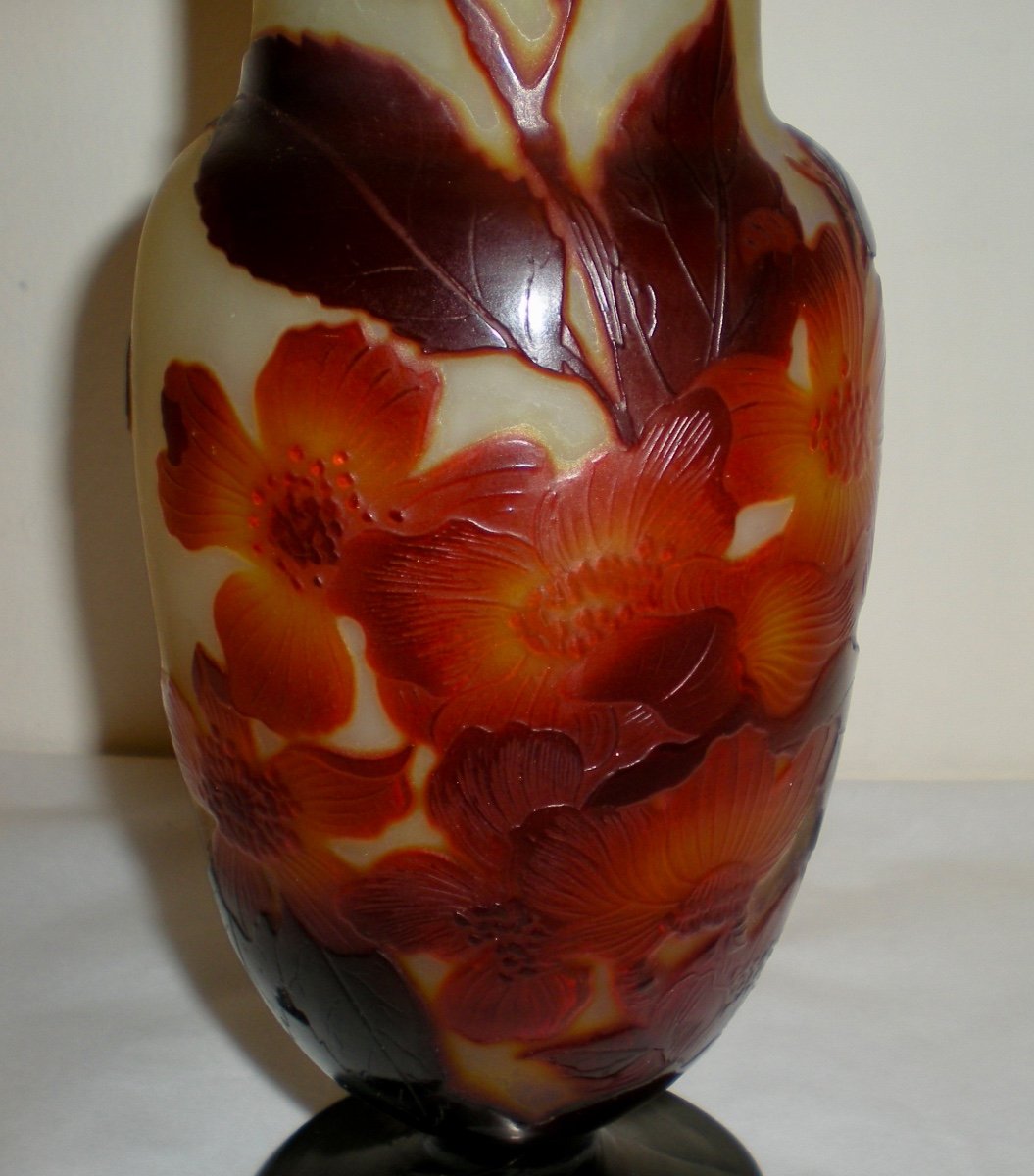 Japanese Cherry - Art Nouveau Vase Signed Galle-photo-3