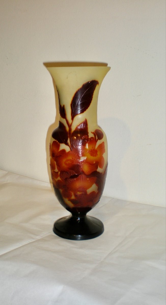 Japanese Cherry - Art Nouveau Vase Signed Galle