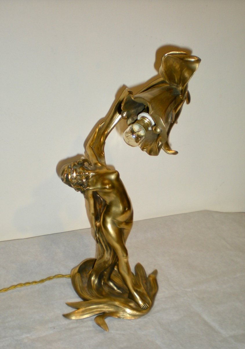 Mutinerie-lampe/sculpture Art Nouveau Jonchery-photo-3