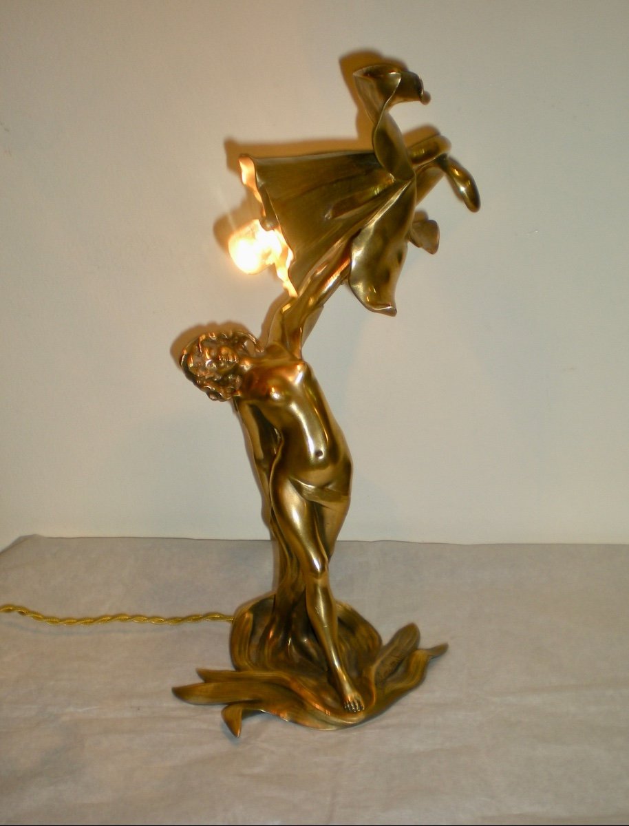 Mutinerie-lampe/sculpture Art Nouveau Jonchery-photo-4