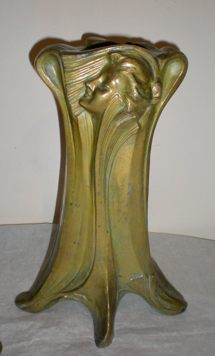 L'Heure S'envole - Pendule Et Vases art Nouveau Par Flora-photo-4