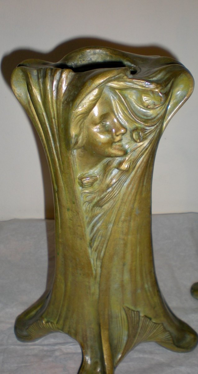 L'Heure S'envole - Pendule Et Vases art Nouveau Par Flora-photo-5