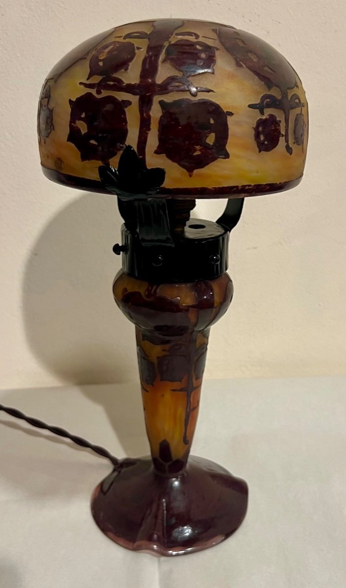 Marrons-lampe Champignon Art Déco Le Verre Français