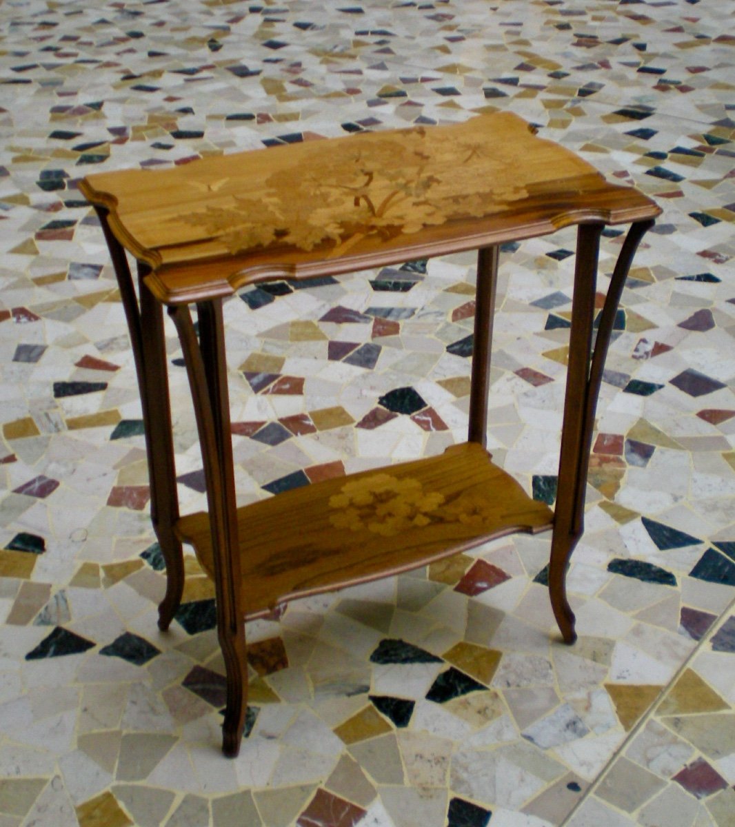 Butterfly And Umbellifers - Gallè Art Nouveau Table-photo-3
