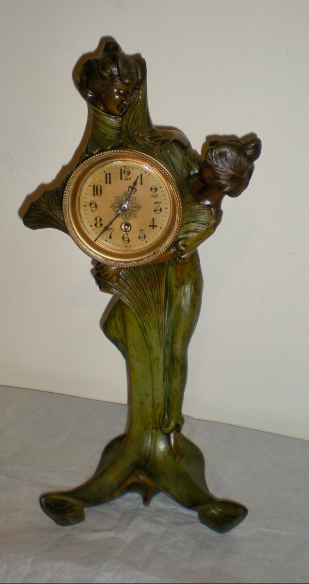 Horloge/sculpture Art Nouveau-photo-2