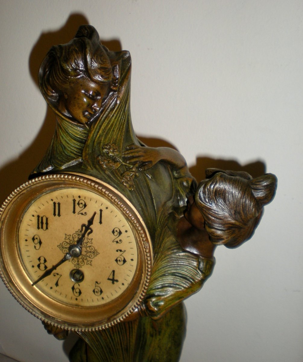 Horloge/sculpture Art Nouveau-photo-3