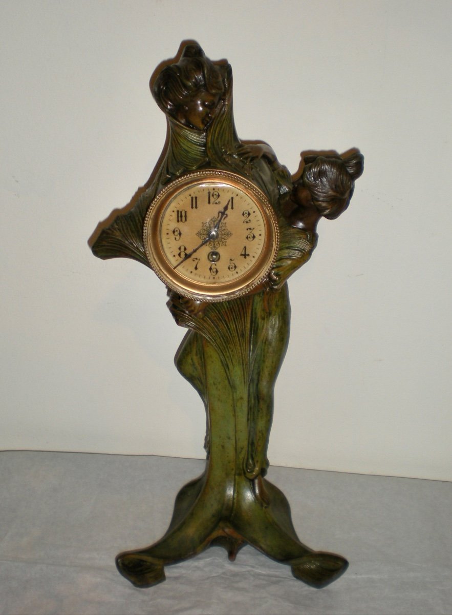 Horloge/sculpture Art Nouveau-photo-5