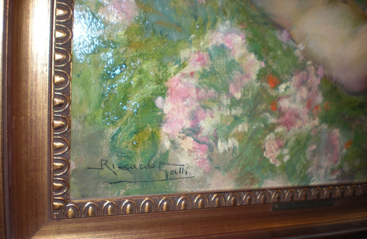 Spring Dream - Art Nouveau Oil On Panel Signed Riccardo Galli-photo-1