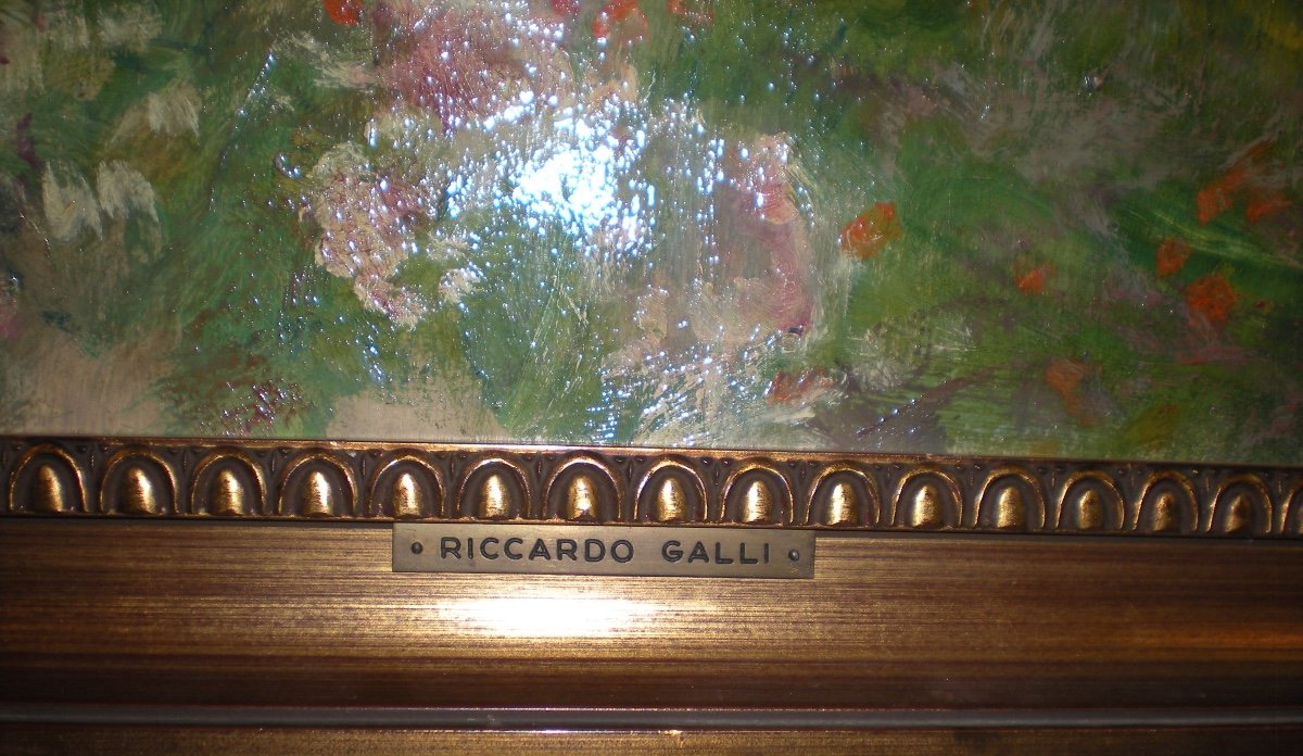 Spring Dream - Art Nouveau Oil On Panel Signed Riccardo Galli-photo-2