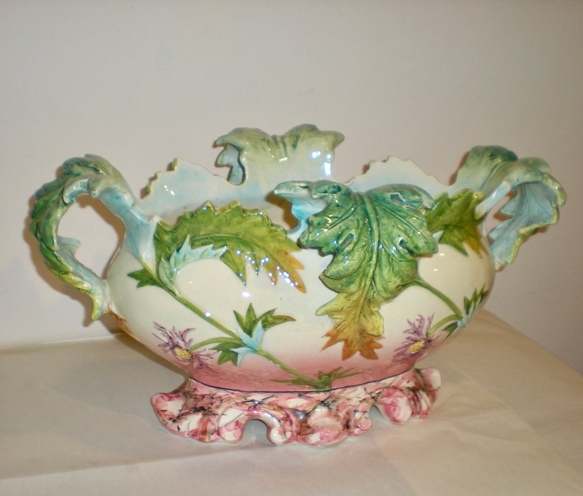 Chardons- Jardiniere Art Nouveau Massier-photo-2