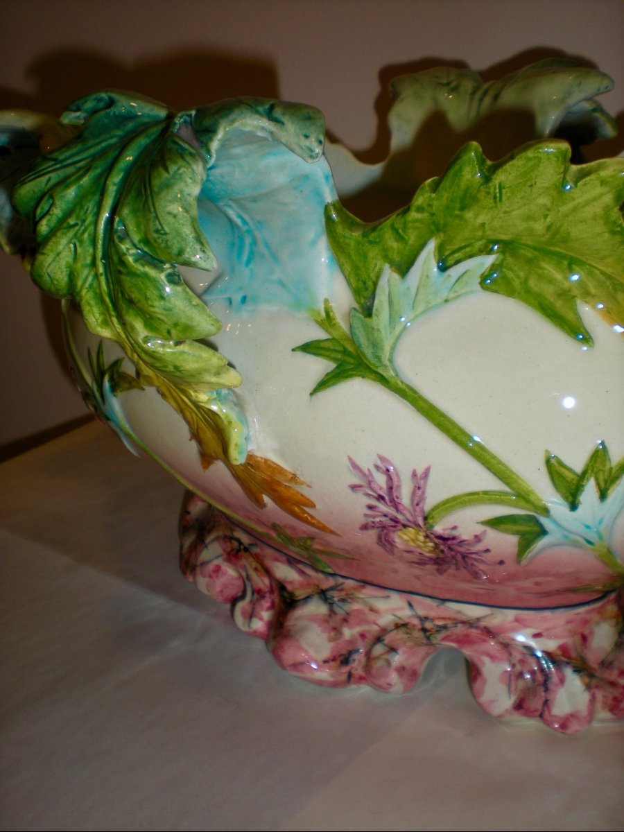 Chardons- Jardiniere Art Nouveau Massier-photo-1