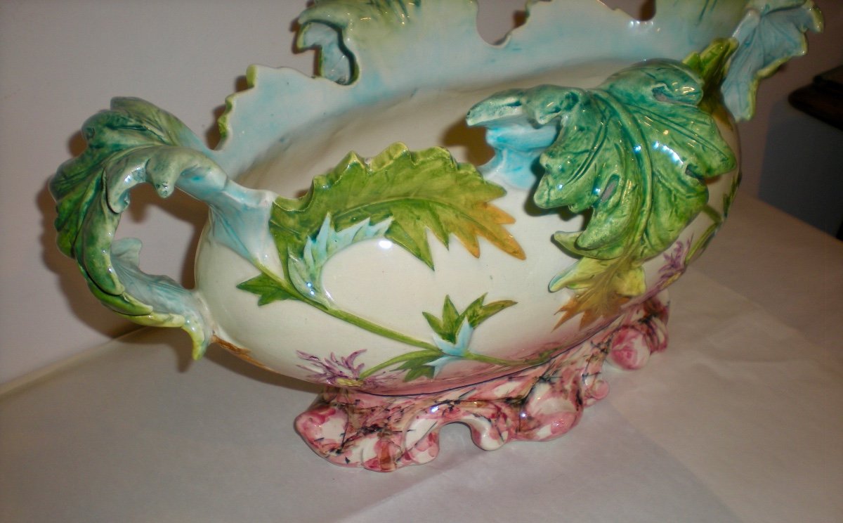 Chardons- Jardiniere Art Nouveau Massier-photo-2