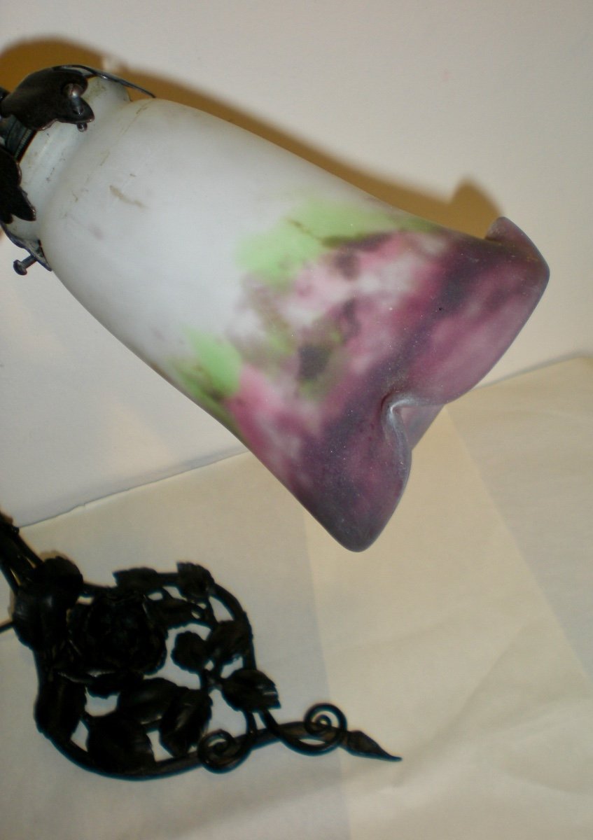 Rose - Muller Freres Luneville Art Nouveau Lamp-photo-1