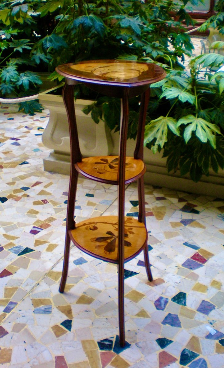 Poppies And Hedgehogs - Art Nouveau Inlaid Sellette-photo-3