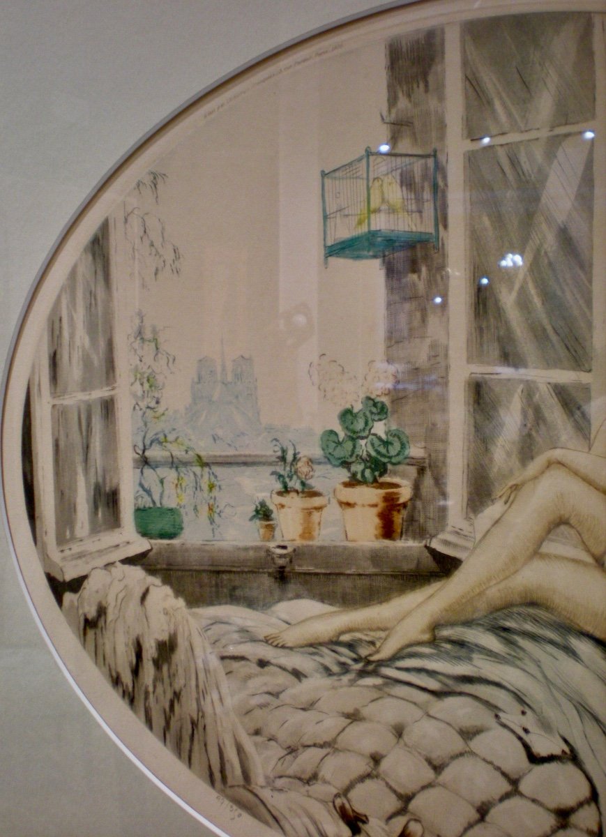 At The Window - Chantal Art Deco Lithograph-photo-2