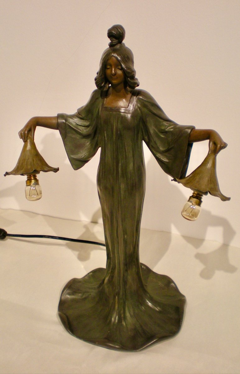 Liserons - Lampe/sculpture Art Nouveau Julien Caussé-photo-2