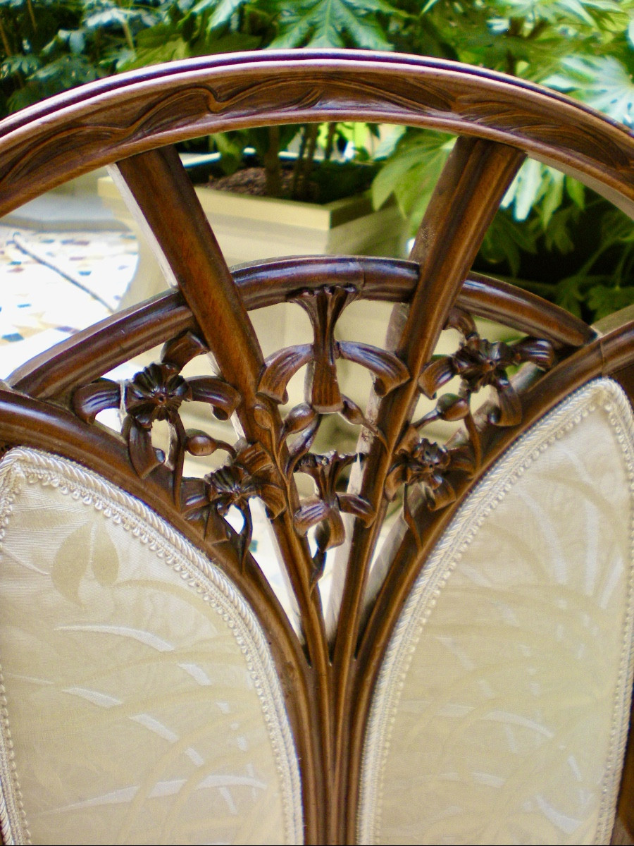 Clématite - Fauteuil et chaise Majorelle art nouveau-photo-4