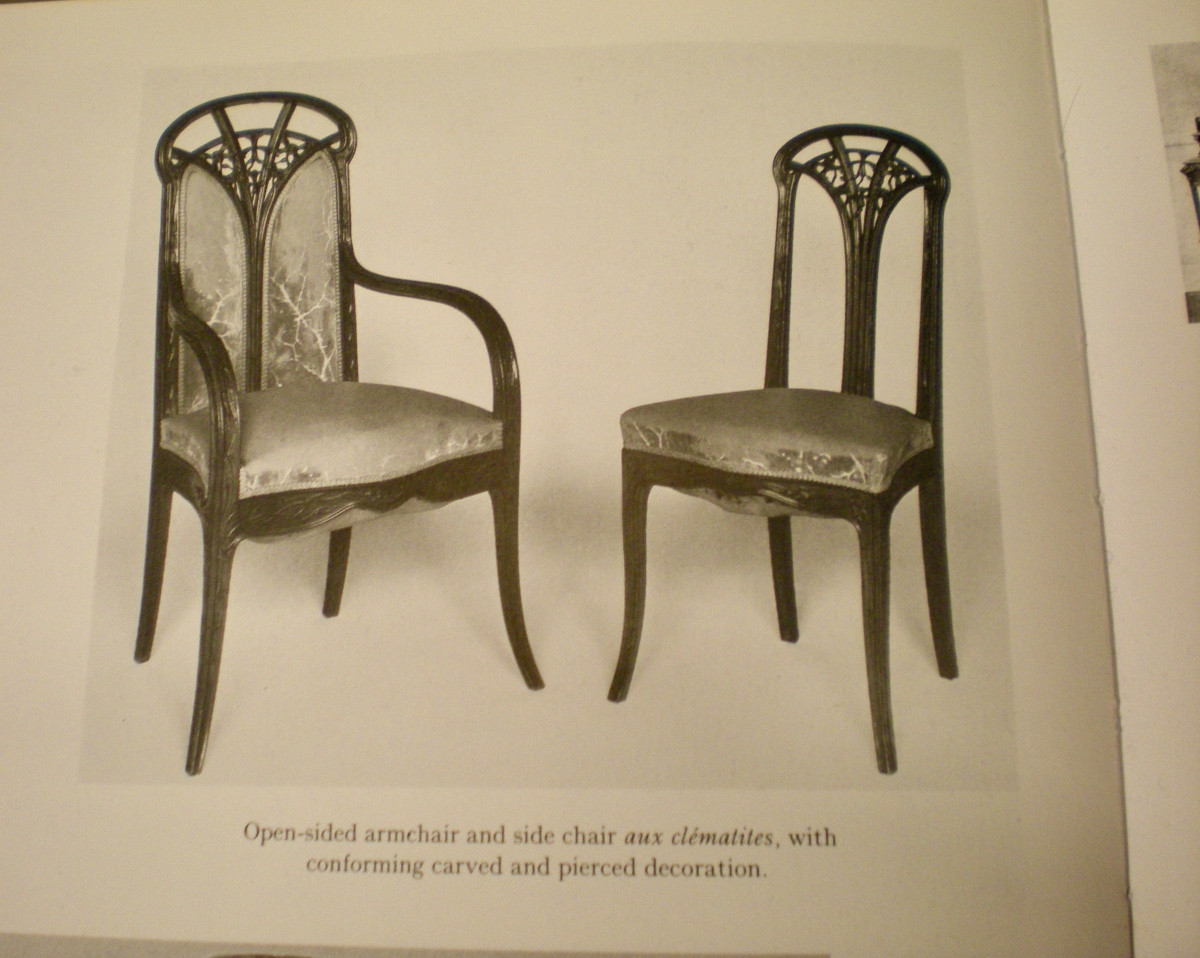Clématite - Fauteuil et chaise Majorelle art nouveau-photo-7