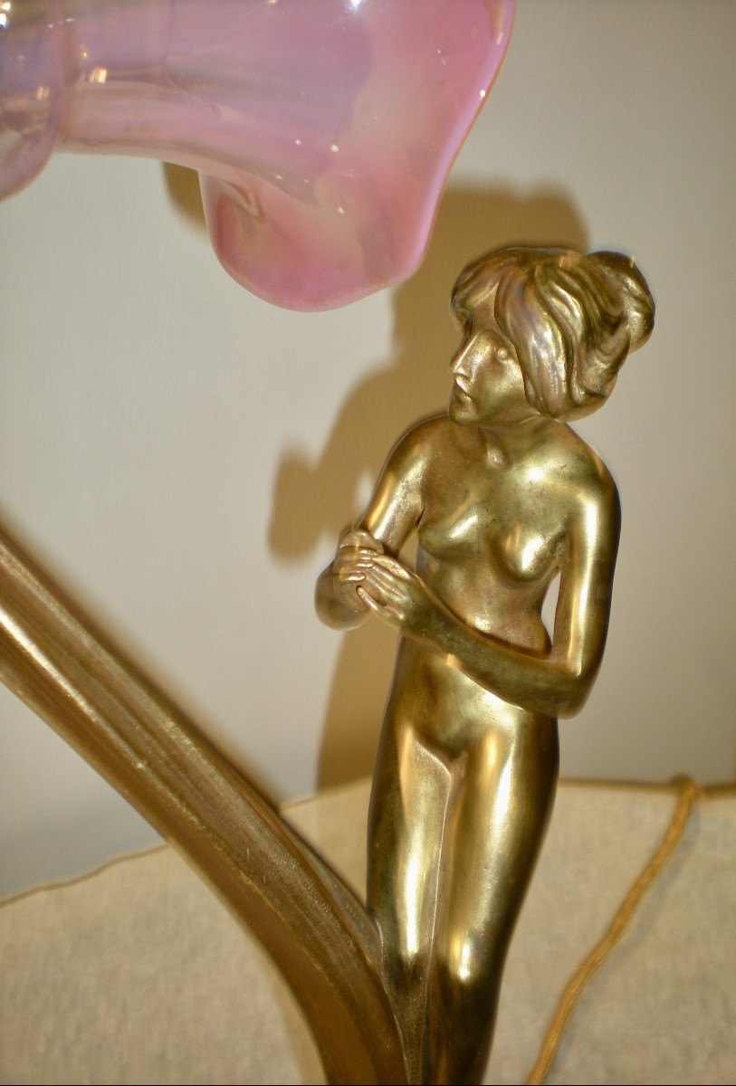 Lampe / sculpture art nouveau-photo-3