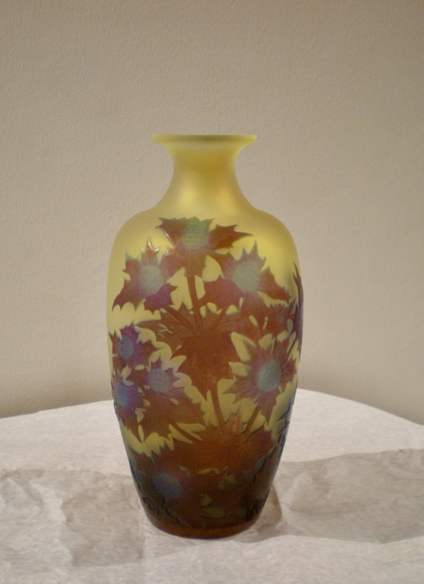 Chardons - Vase Gallé art nouveau-photo-3