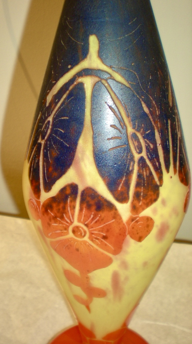 Bégonias - Vase art déco "diablo" Le Verre Français-photo-3