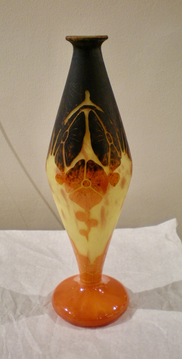 Bégonias - Vase art déco "diablo" Le Verre Français