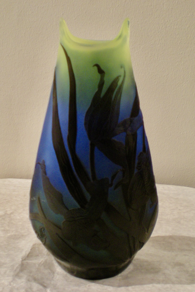 Perroquet Tulips - Gallé Art Nouveau Vase-photo-4
