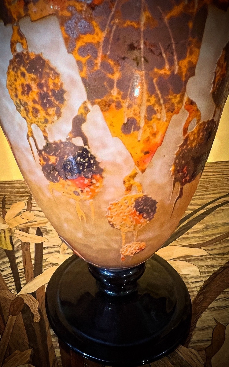 Platanes - Vase art déco Le Verre Français-photo-2