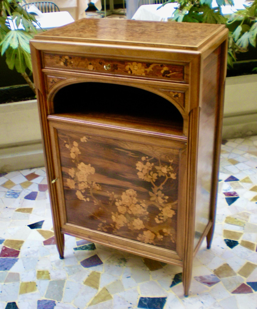 Merisier du Japon - Cabinet art nouveau Gallé-photo-6