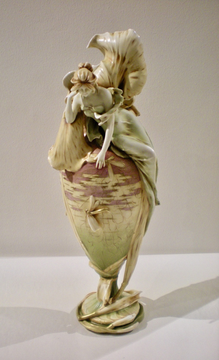 Iris - Amphora Art Nouveau Vase/sculpture