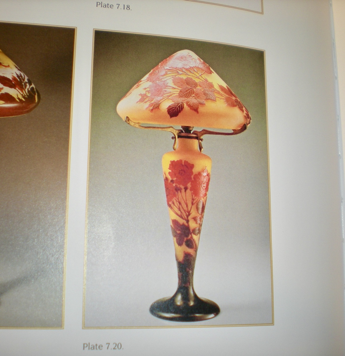 Roses - Gallé Art Nouveau Mushroom Lamp-photo-5