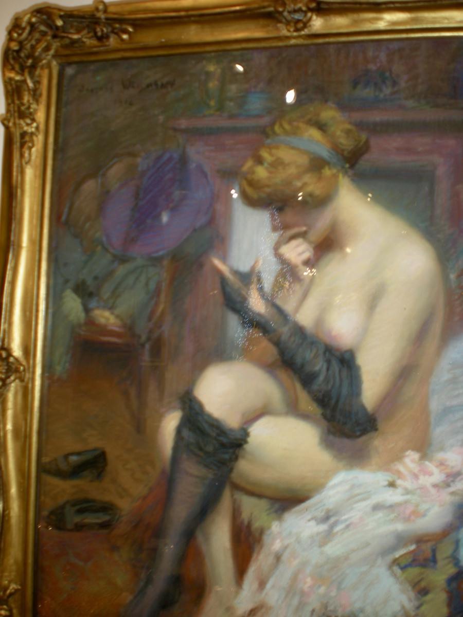 Dans la chambre  - Pastel Art Nouveau Weismann (1912)-photo-1