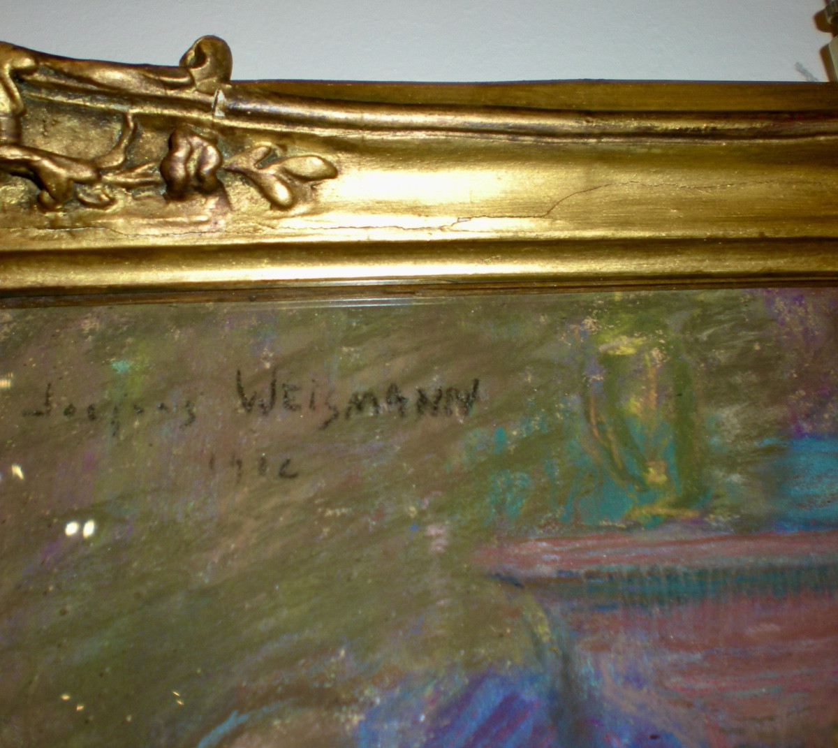 Dans la chambre  - Pastel Art Nouveau Weismann (1912)-photo-2