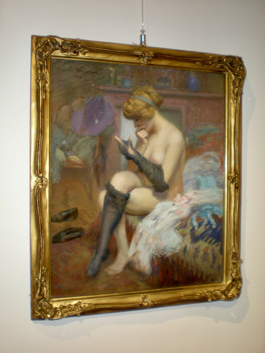 Dans la chambre  - Pastel Art Nouveau Weismann (1912)