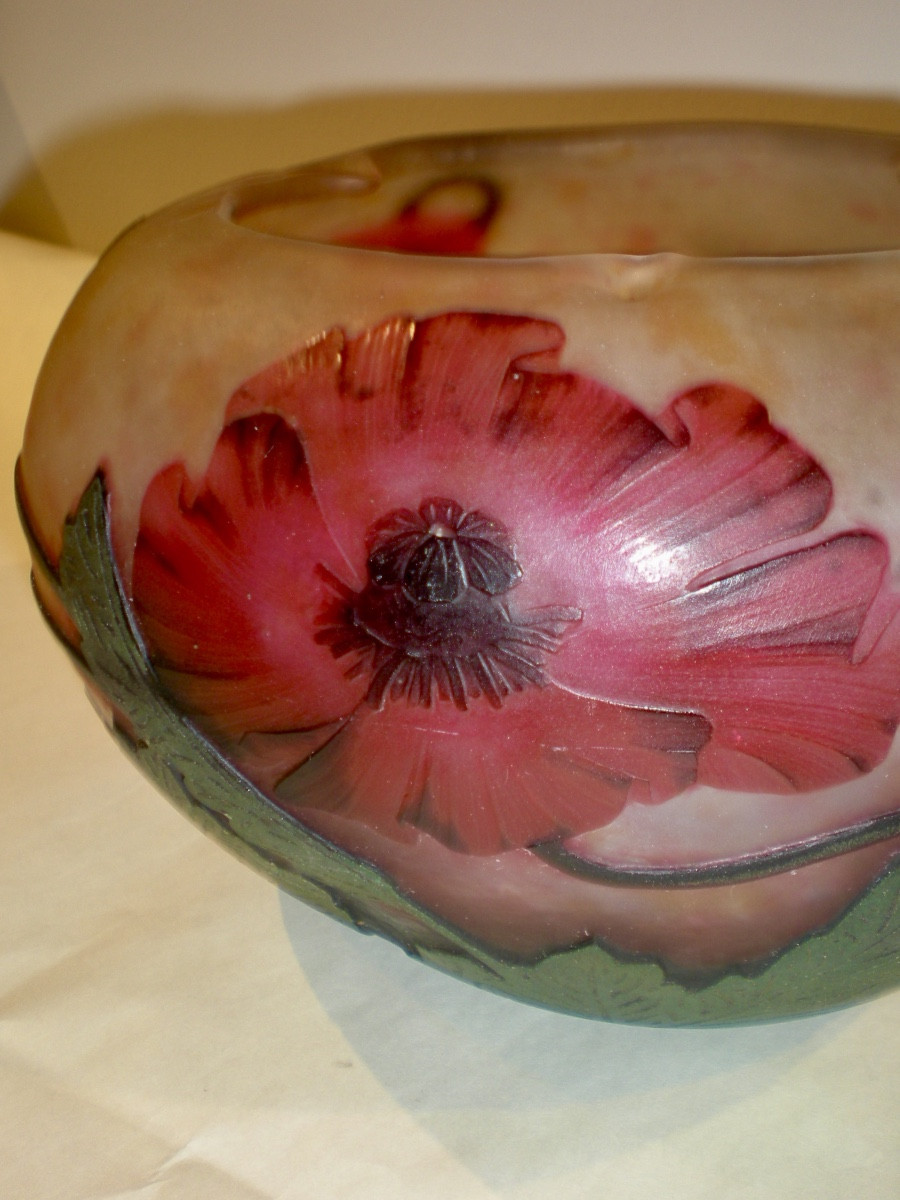 Pavots  - Coupe Daum Nancy art nouveau-photo-4