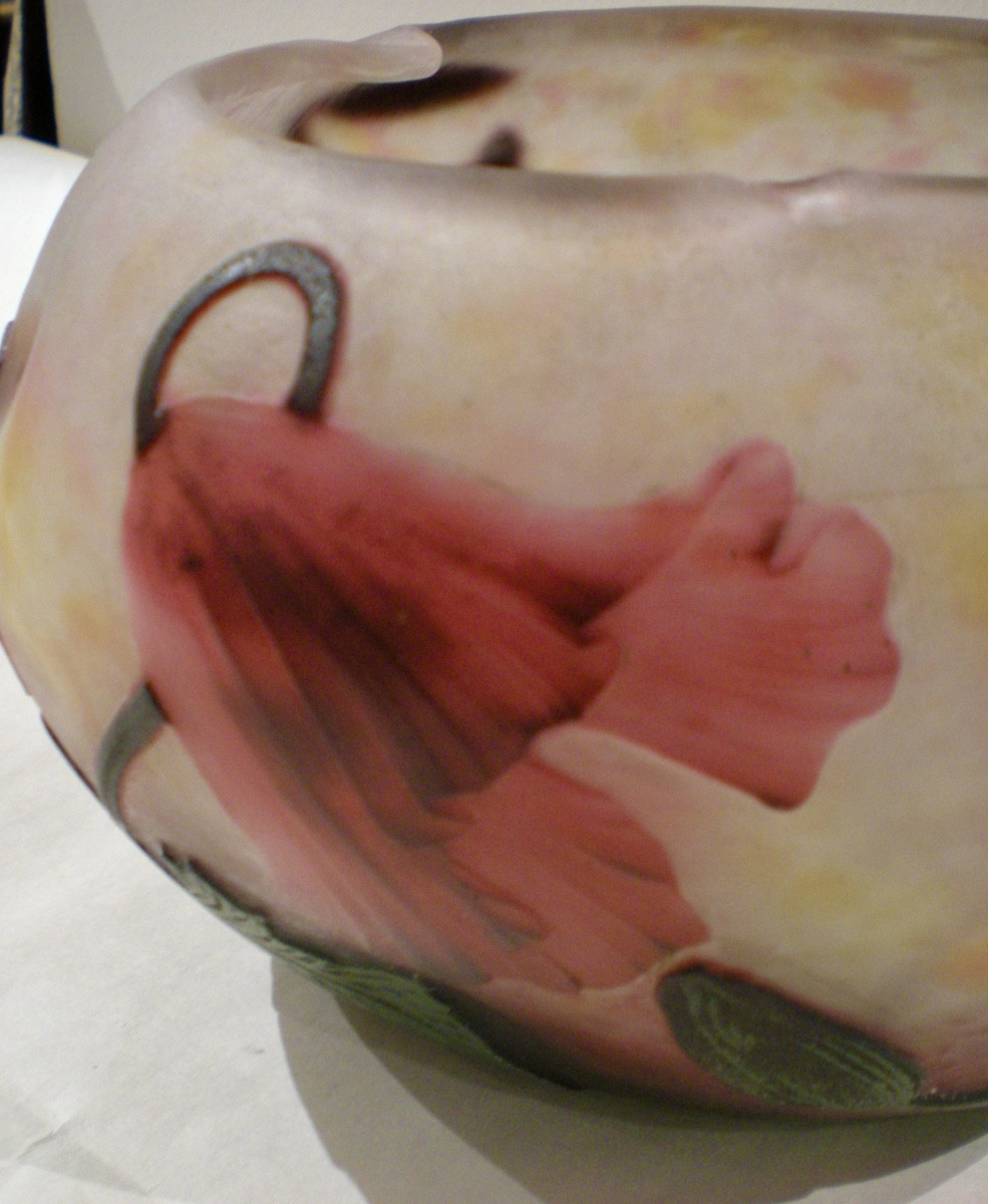 Pavots  - Coupe Daum Nancy art nouveau-photo-2