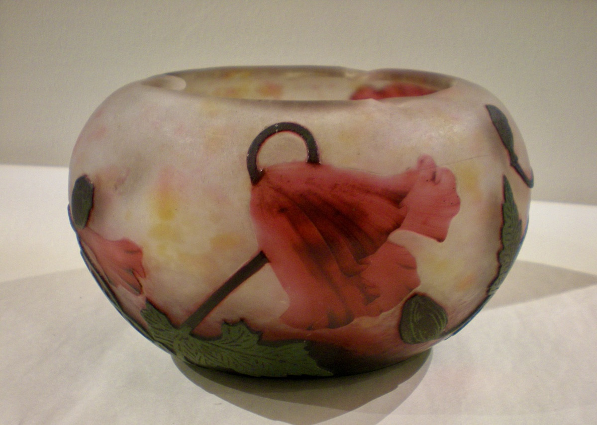 Pavots  - Coupe Daum Nancy art nouveau-photo-3