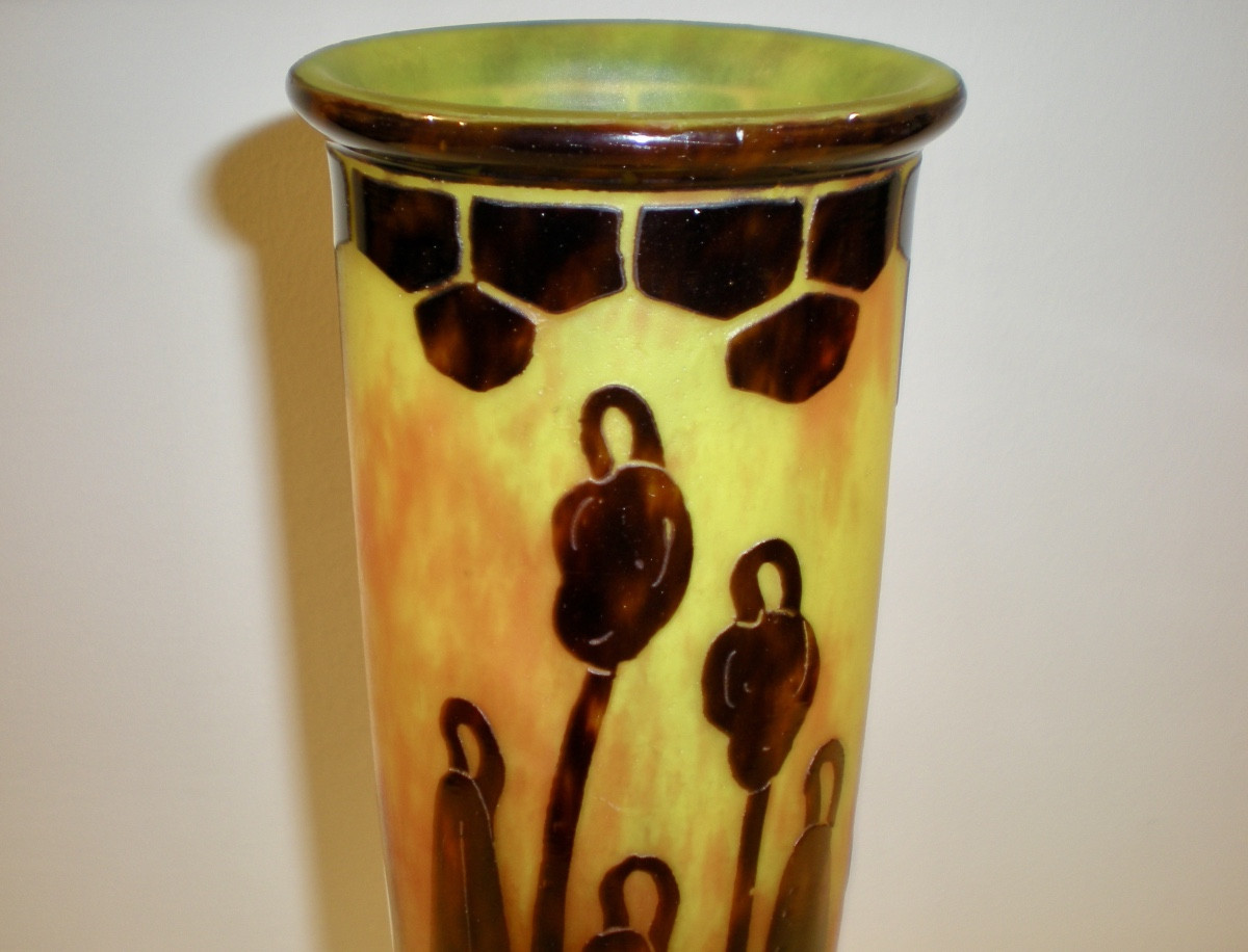 Campanules - Vase art déco Le Verre Français-photo-3